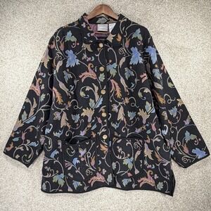 VTG NEW Blair Tapestry Jacket 3X Floral Button Boho Cottagecore Indie Festival